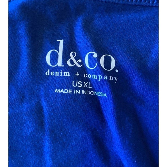NEW D&Co Lace Hem Jersey Boatneck Tunic Size XL Women’s Blue - Picture 3 of 8